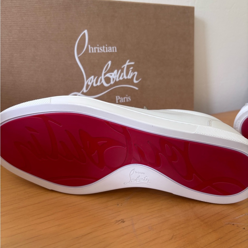 Christian Louboutin F.A.V Fique A Vontade Sneakers White Calf Leather Woman - Picture 5 of 6